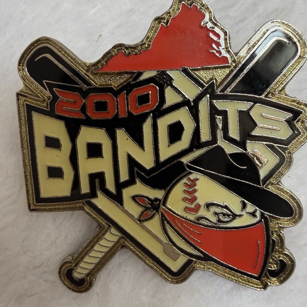 2010 Virginia Bandits Baseball Trading Pin Youth Tournament State Outline Masked